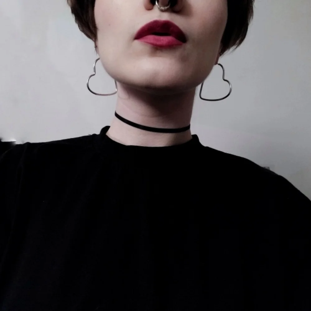 Metal Heart Hoop Earrings Set